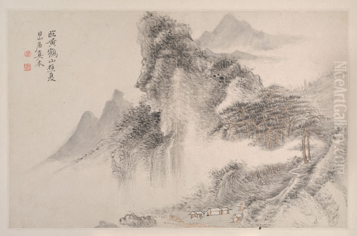 Landscapes in the Manner of Song and Yuan Masters Oil Painting by Yun Shouping