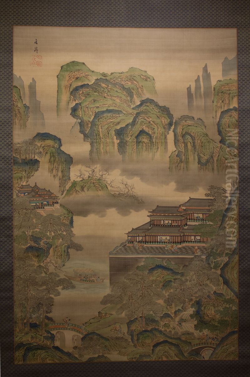 Palace Landscape Oil Painting by Tani Buncho