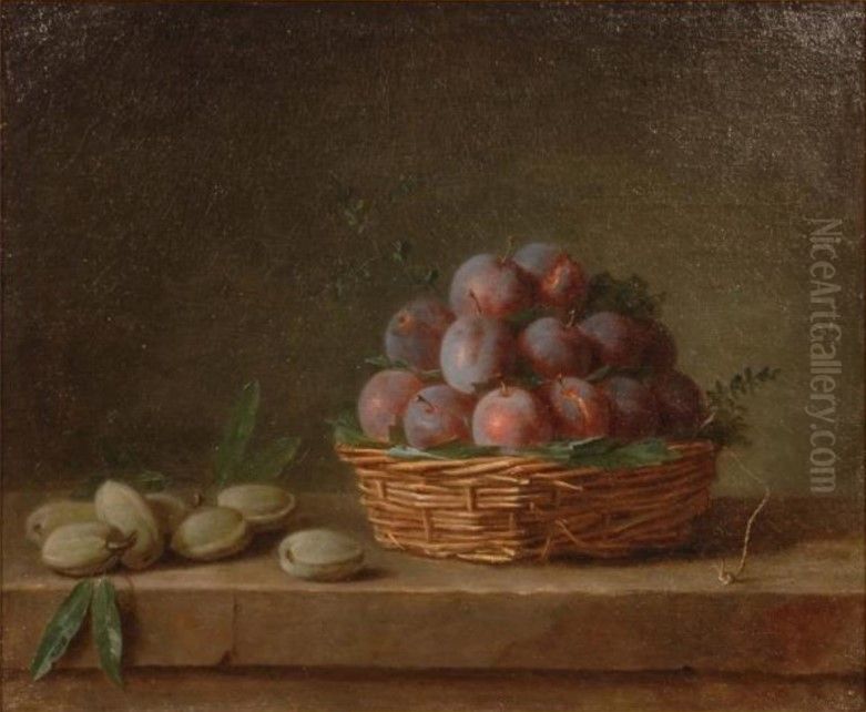 Plums and almonds Oil Painting by Anne Vallayer-Coster