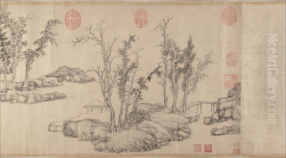 Summer Retreat in the Eastern Grove Oil Painting by Wen Zhengming