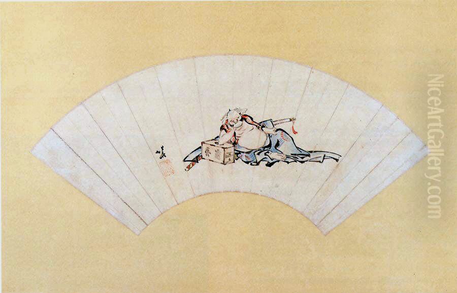 Drunken Asaina Oil Painting by Katsushika Hokusai