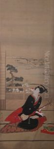 Female Entertainer with Shamisen