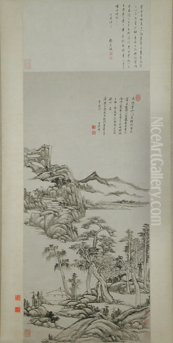 Landscape in the Styles of Huang Gongwang and Gao Kegong Oil Painting by Wang Yuanqi