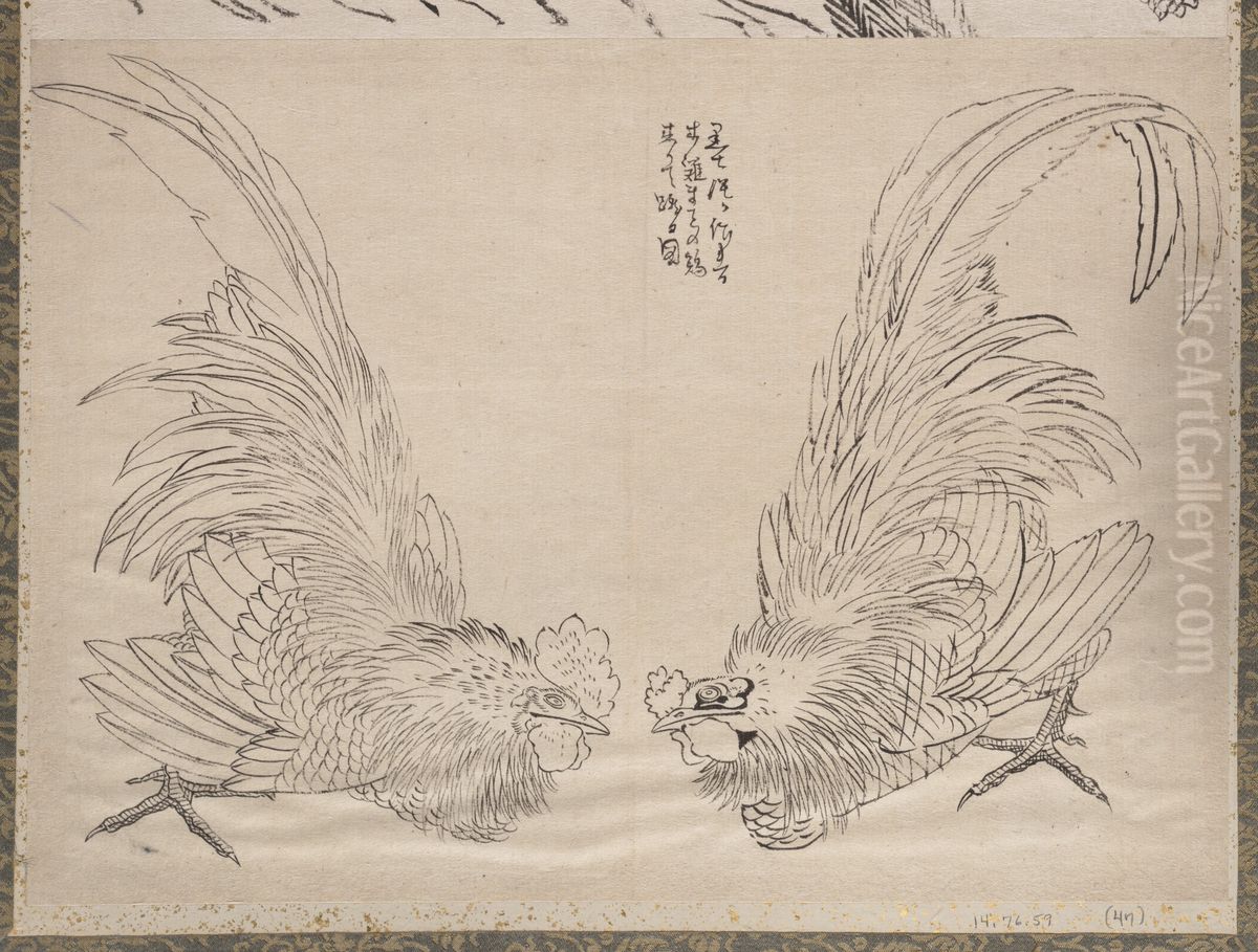 Album of Sketches by Katsushika Hokusai and His Disciples Oil Painting by Katsushika Hokusai