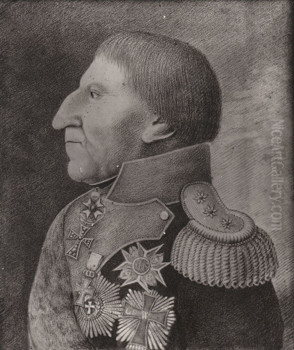 Georg Frederik von Krogh Oil Painting by Johannes Finne Rosenvinge