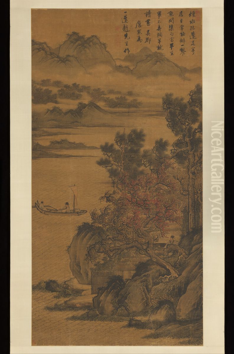 Landscape for Zhao Yipeng Oil Painting by Tang Yin