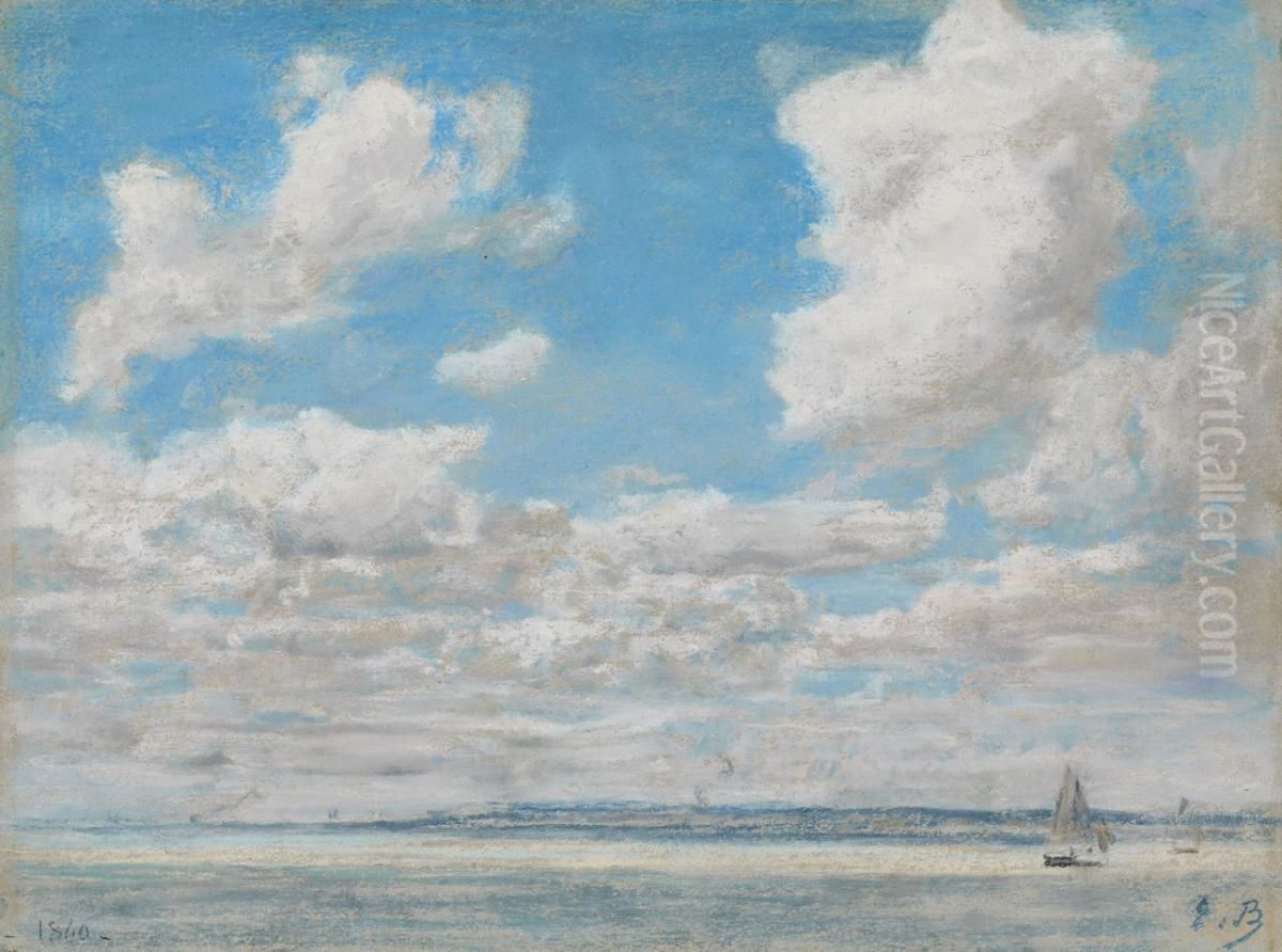 Seascape with Open Sky Oil Painting by Eugene Louis Boudin