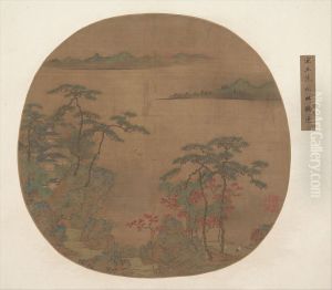 Landscape with Pavilions and Cranes