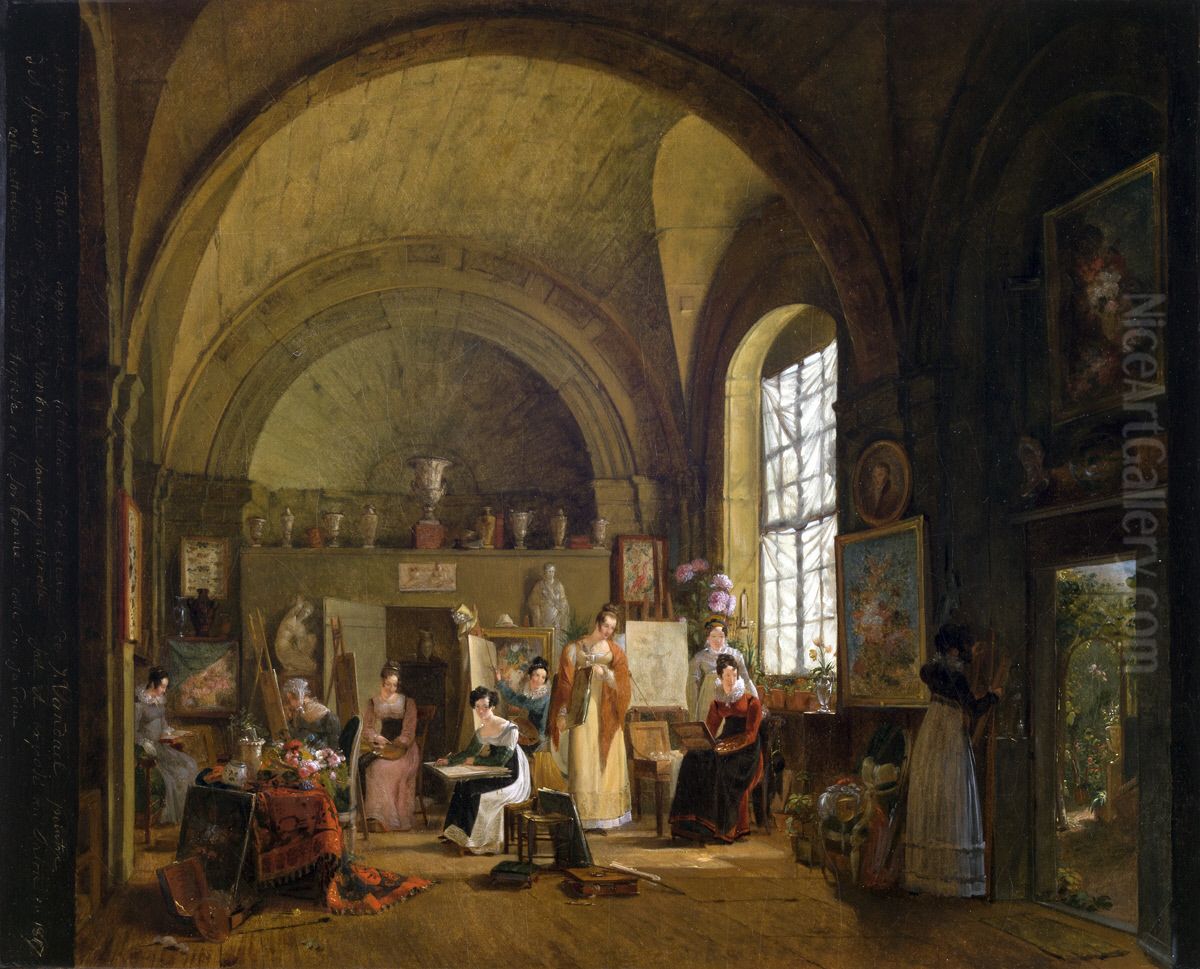 Replica of 'Interior of the Studio of Van Dael and his students at the Sorbonne' Oil Painting by Philippe-Jacques van Bree