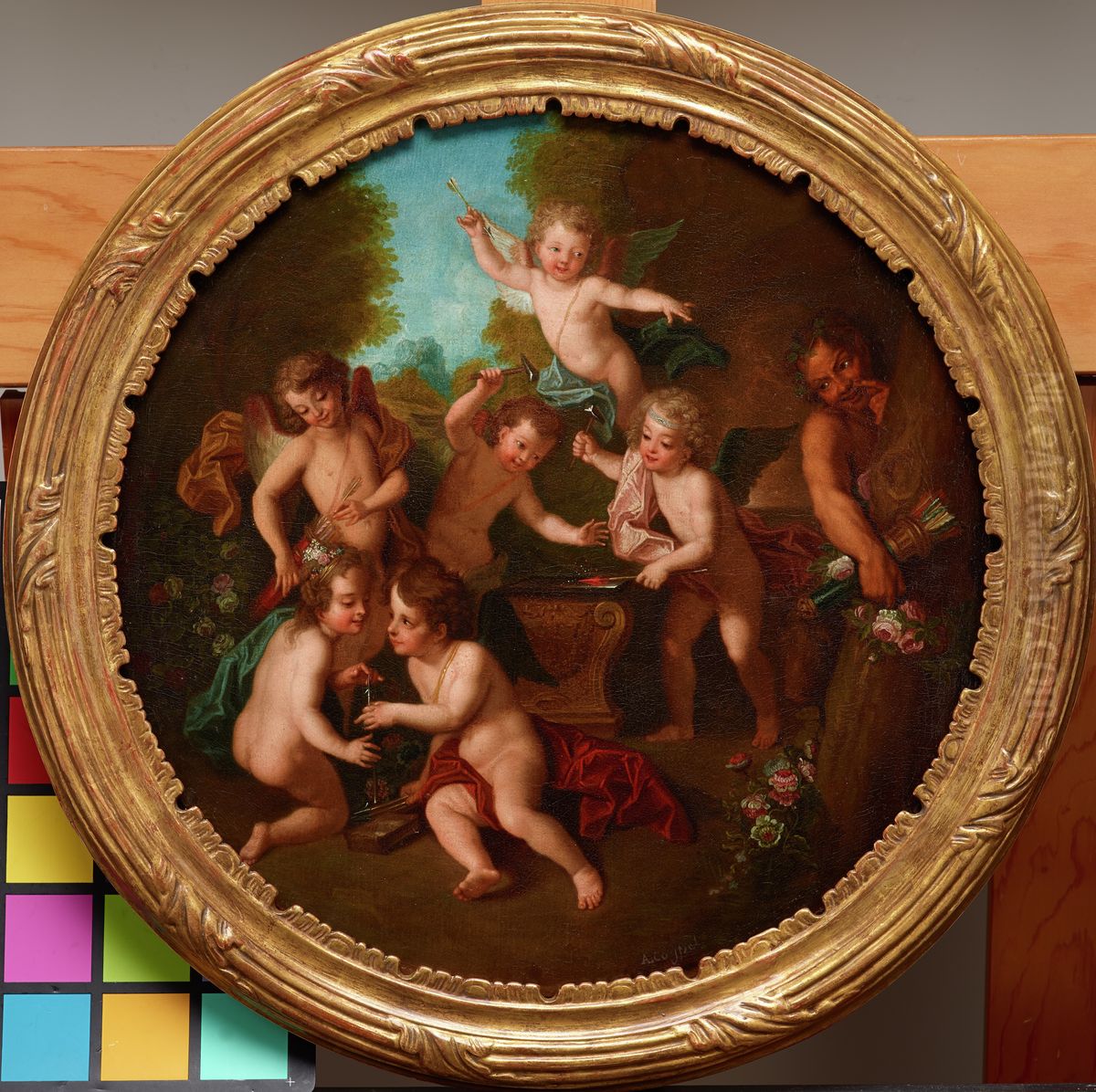 The Blacksmith Cupids Oil Painting by Charles-Antoine Coypel