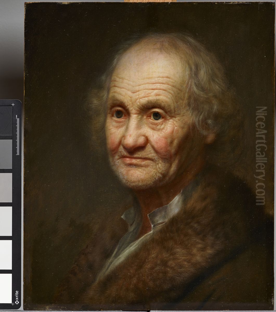 Old Man in a Fur-Trimmed Coat Oil Painting by Balthasar Denner