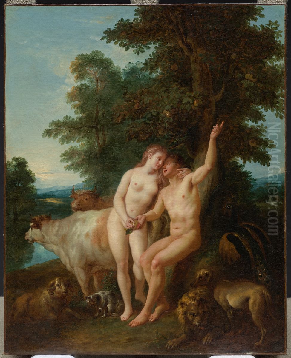 Adam and Eve Oil Painting by Jean-Francois de Troy