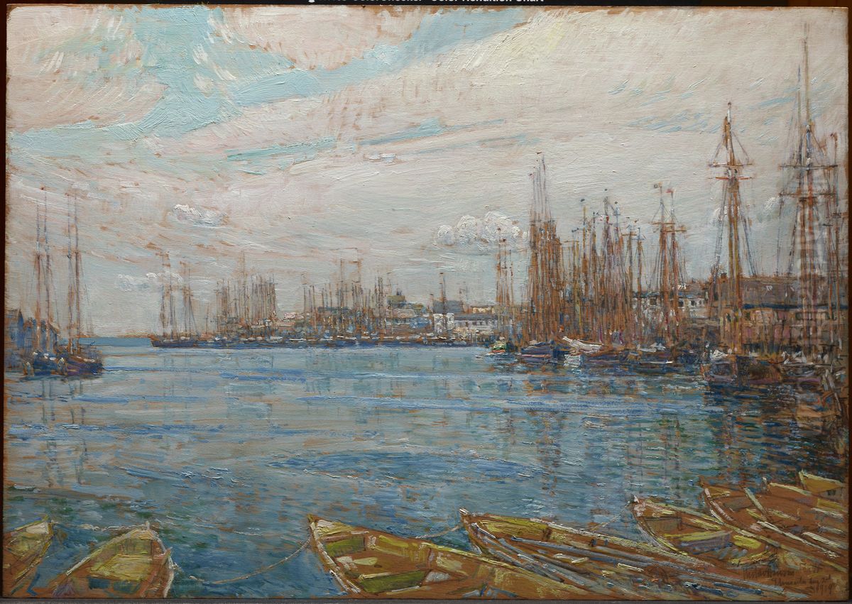 Harbor of a Thousand Masts Oil Painting by Childe Hassam