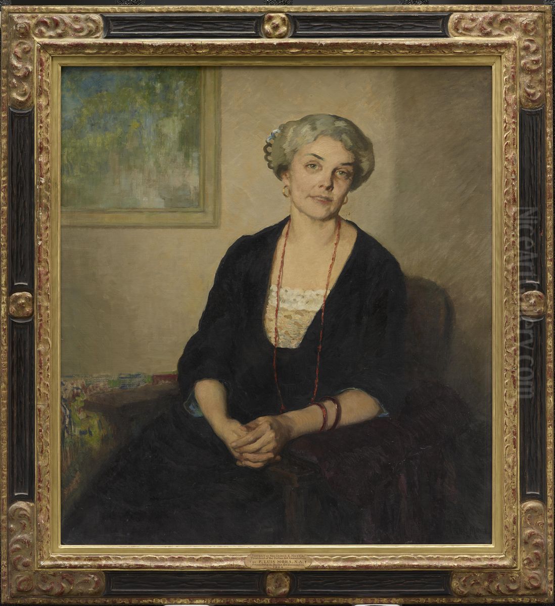 Portrait of Mrs. George K. Meyer Oil Painting by F. Luis Mora