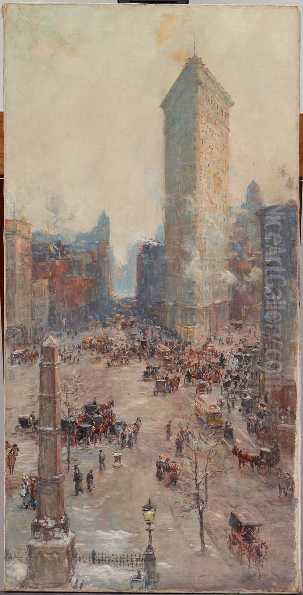 Flat Iron Building Oil Painting by Colin Campbell Cooper