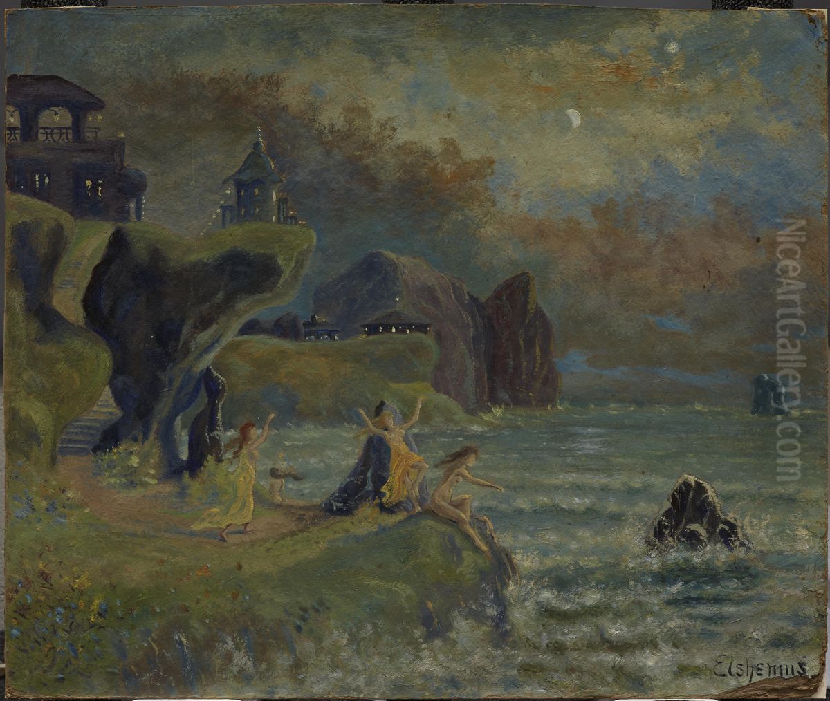 Sirens of the Sea Oil Painting by Louis Eilshemius
