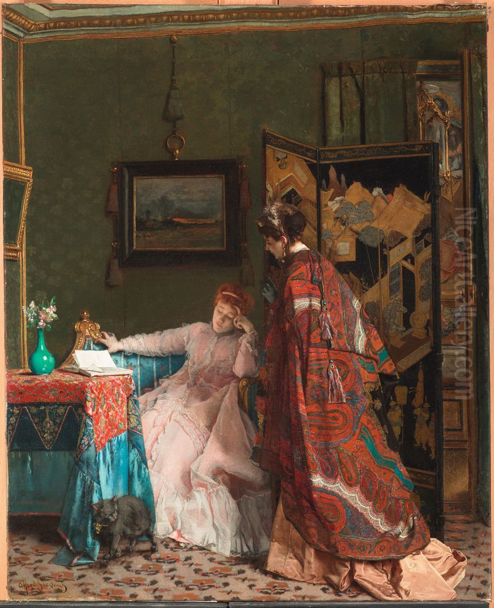 The Visit Oil Painting by Alfred Stevens