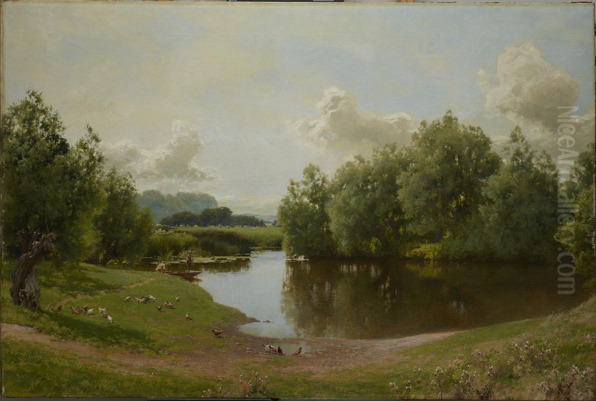 The Ouse at Bledsoe Oil Painting by Alfred Parsons