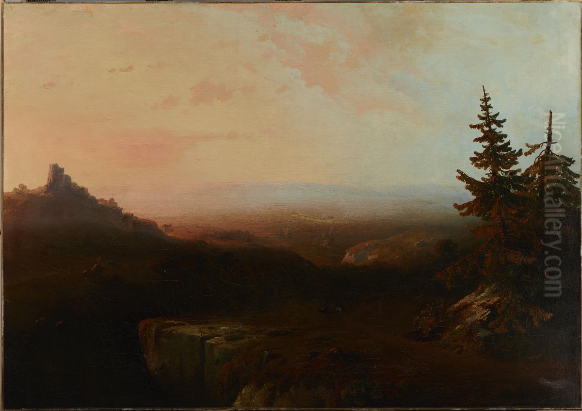 Mountain Scene Oil Painting by Thomas Moran