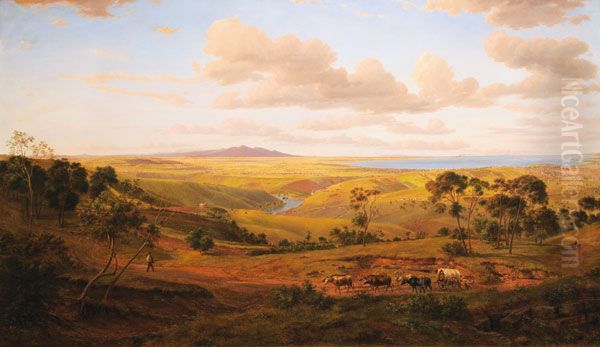 View of Geelong Oil Painting by Eugene von Guerard