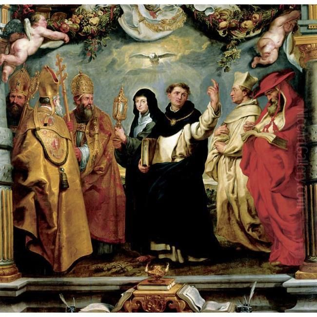 The Defenders of the Eucharist Oil Painting by (studio of) Rubens, Peter Paul