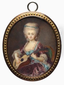 Portrait of a Woman with a Guitar, called Louise D'Aumont, Mazarin, Duchesse d'Aumont