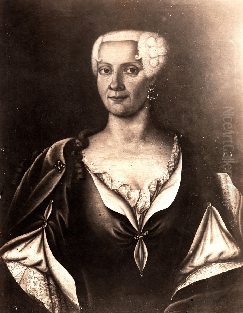 Elisabeth Sophie Muller Oil Painting by Johan Nicolai Schavenius