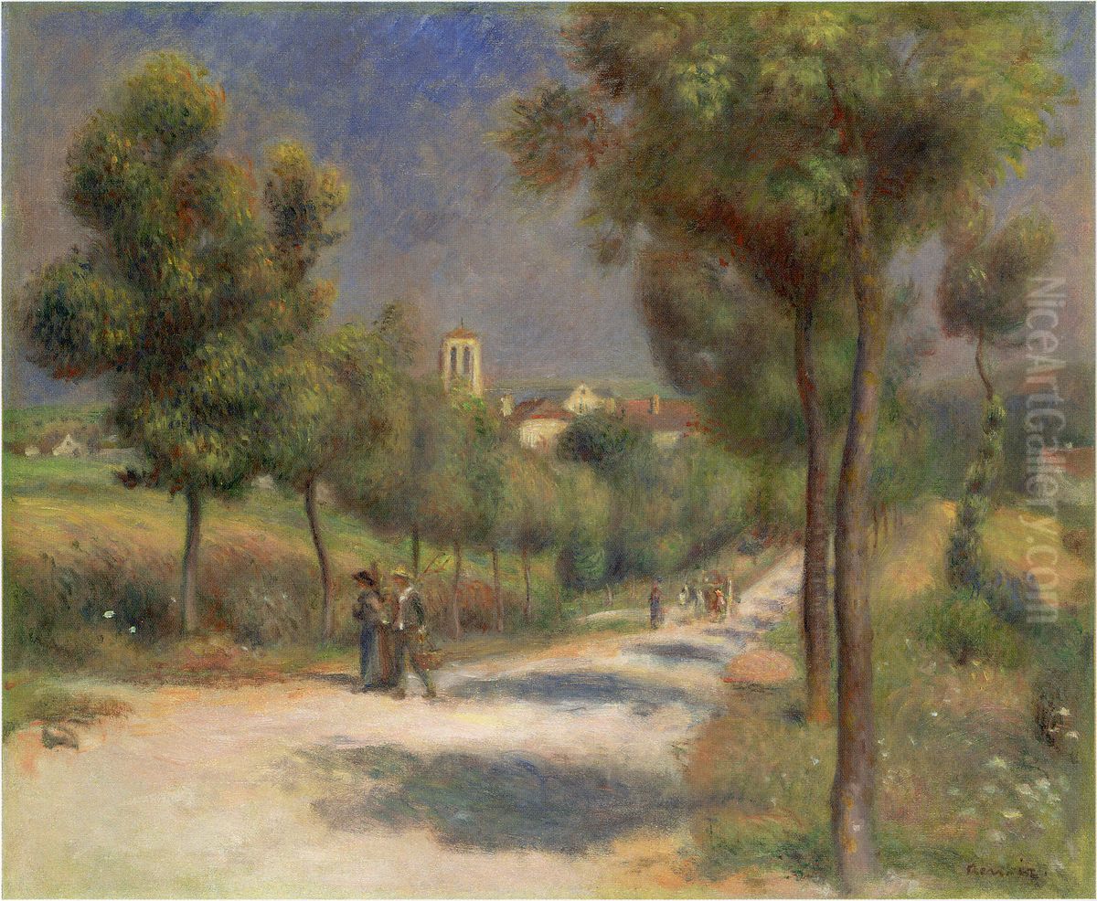 Landscape of Essyes, Early Morning Oil Painting by Pierre Auguste Renoir