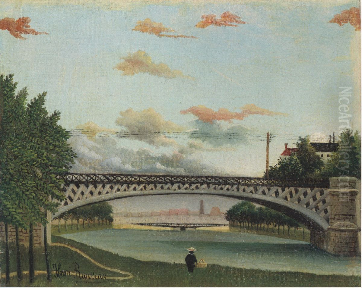 Charenton-le-Pont Oil Painting by Henri Julien Rousseau