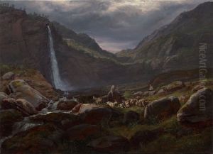 Feige Waterfall (Feigefossen), Lysterfjord, Norway