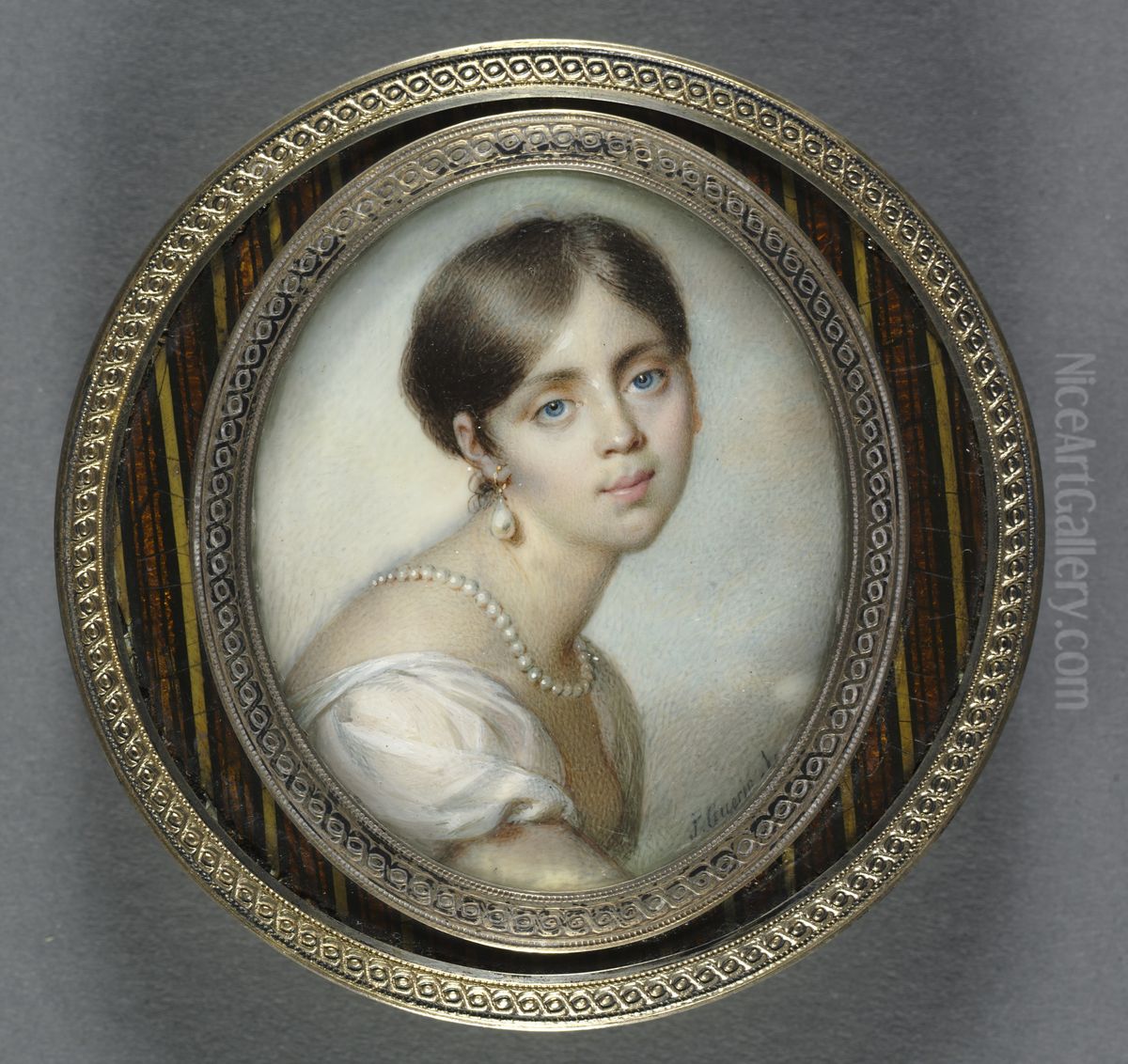 Portrait of a Young Woman in White Oil Painting by unknown