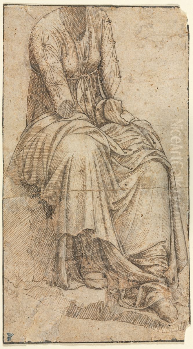 Copy of a Roman Statue of a Seated Woman Oil Painting by Ghirlandaio Domenico