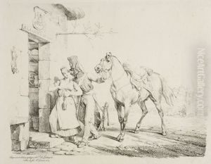 A Hussar Embracing a Servant