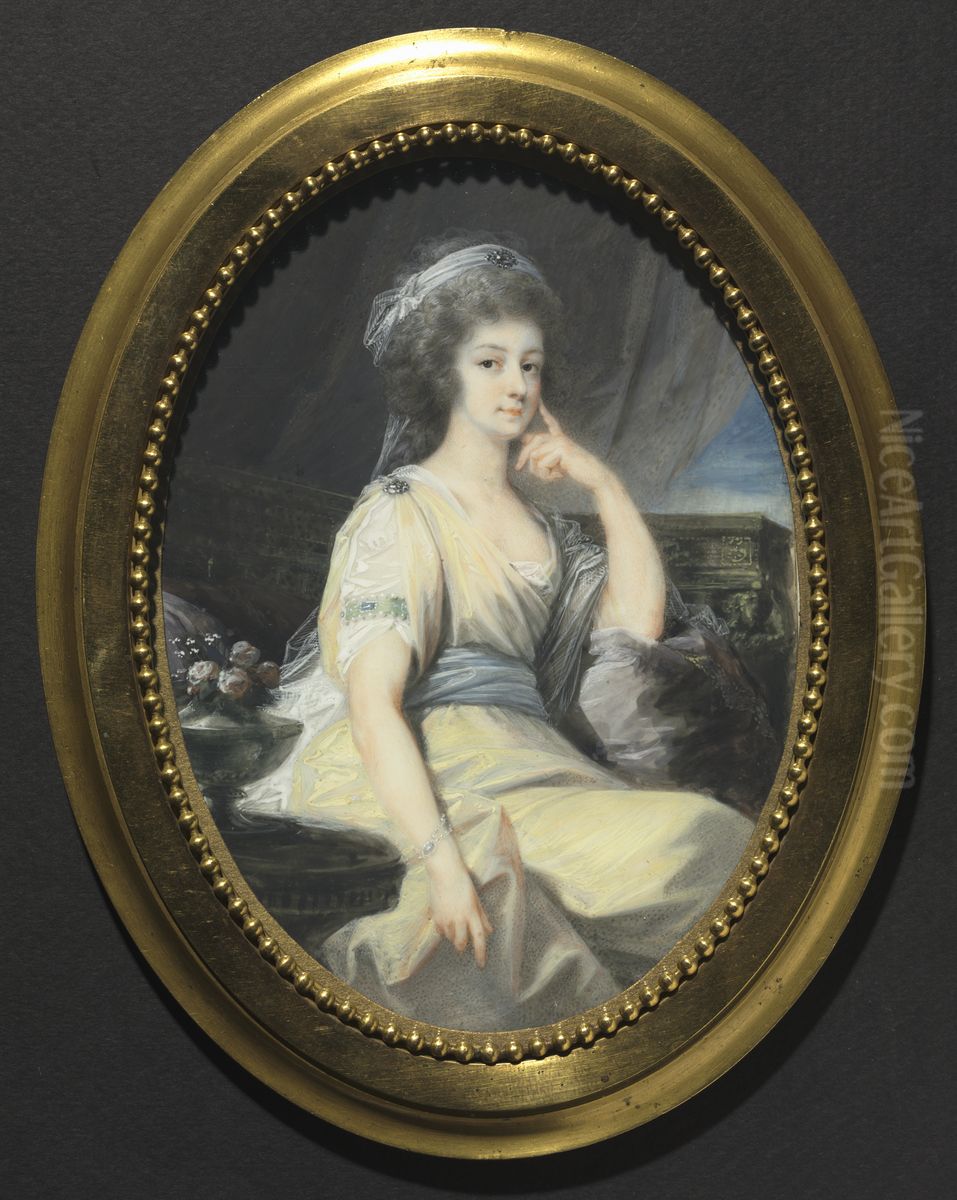 Portrait of Maria Wilhelmine, Countess Thun-Hohenstein Oil Painting by Heinrich Fuger