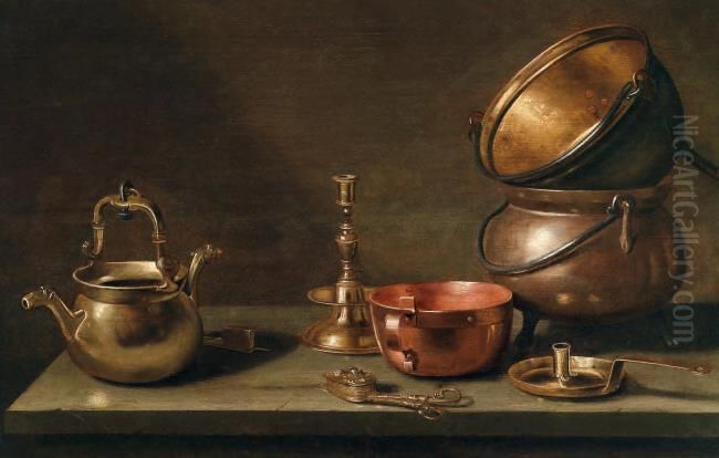 Still life with copperware Oil Painting by Floris van Schooten