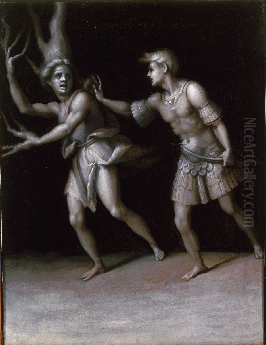 Apollo and Daphne Oil Painting by Pontormo