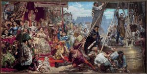 Hanging of the Sigismund bell at the Cathedral Tower in 1521 in Krakow