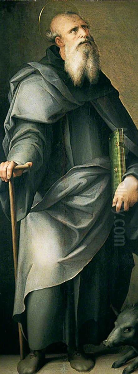 Saint Anthony Abbot Oil Painting by Maso da San Friano