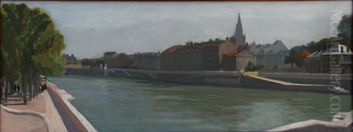 Les Quais de l'Isere Oil Painting by Jules Flandrin