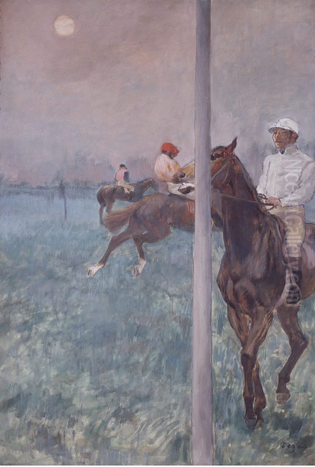 Jockeys Before the Race Oil Painting by Edgar Degas