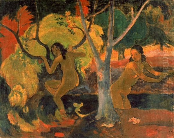 Baigneuses a Tahiti Oil Painting by Paul Gauguin