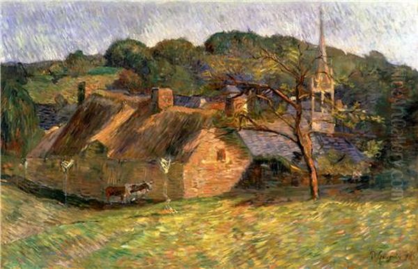 A Landscape at Pont Aven Oil Painting by Paul Gauguin
