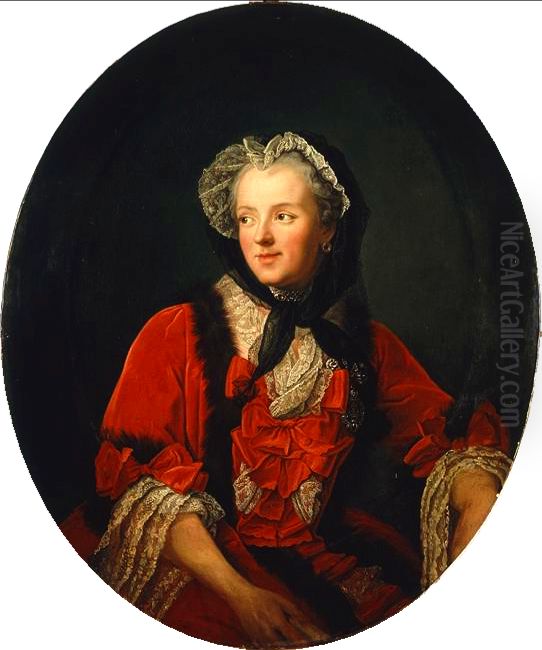 Marie Leszczynska, Queen of France (1703-1768) Oil Painting by Jean-Marc Nattierand workshop