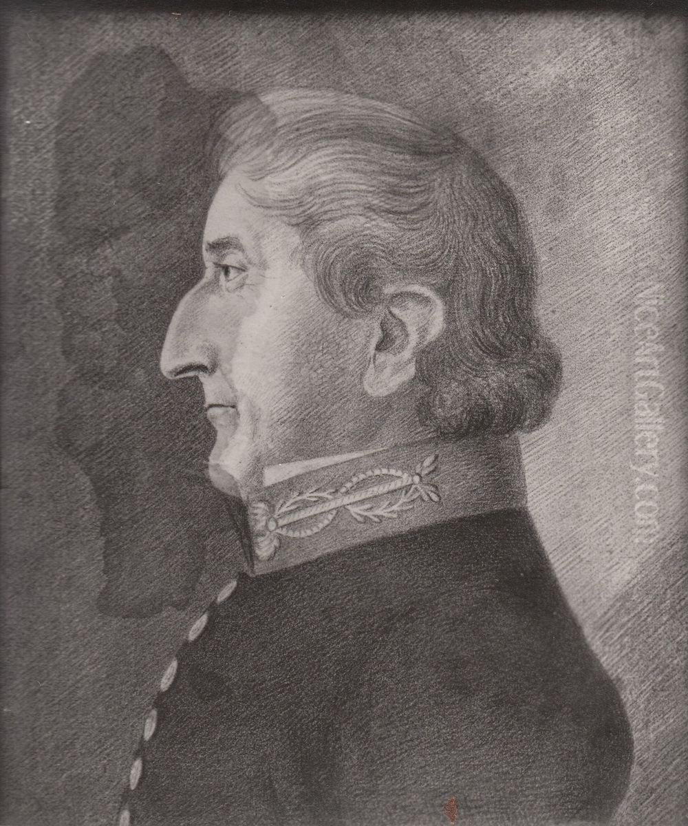 Henrik Angell Coldevin Oil Painting by Johannes Finne Rosenvinge