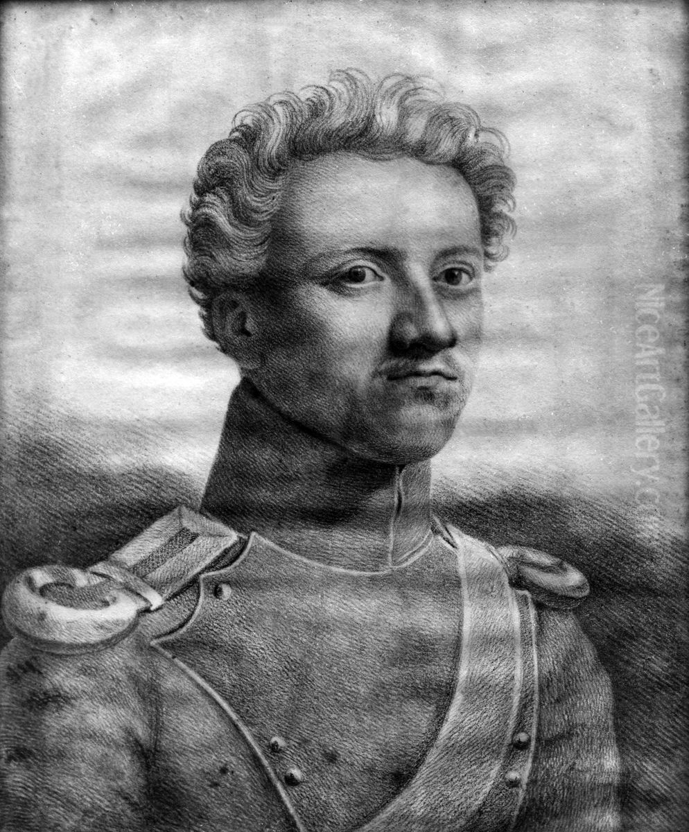 Ludolf Frederik Buchwald Sehested Oil Painting by Johannes Finne Rosenvinge