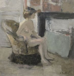 Nude Seated before a Fireplace