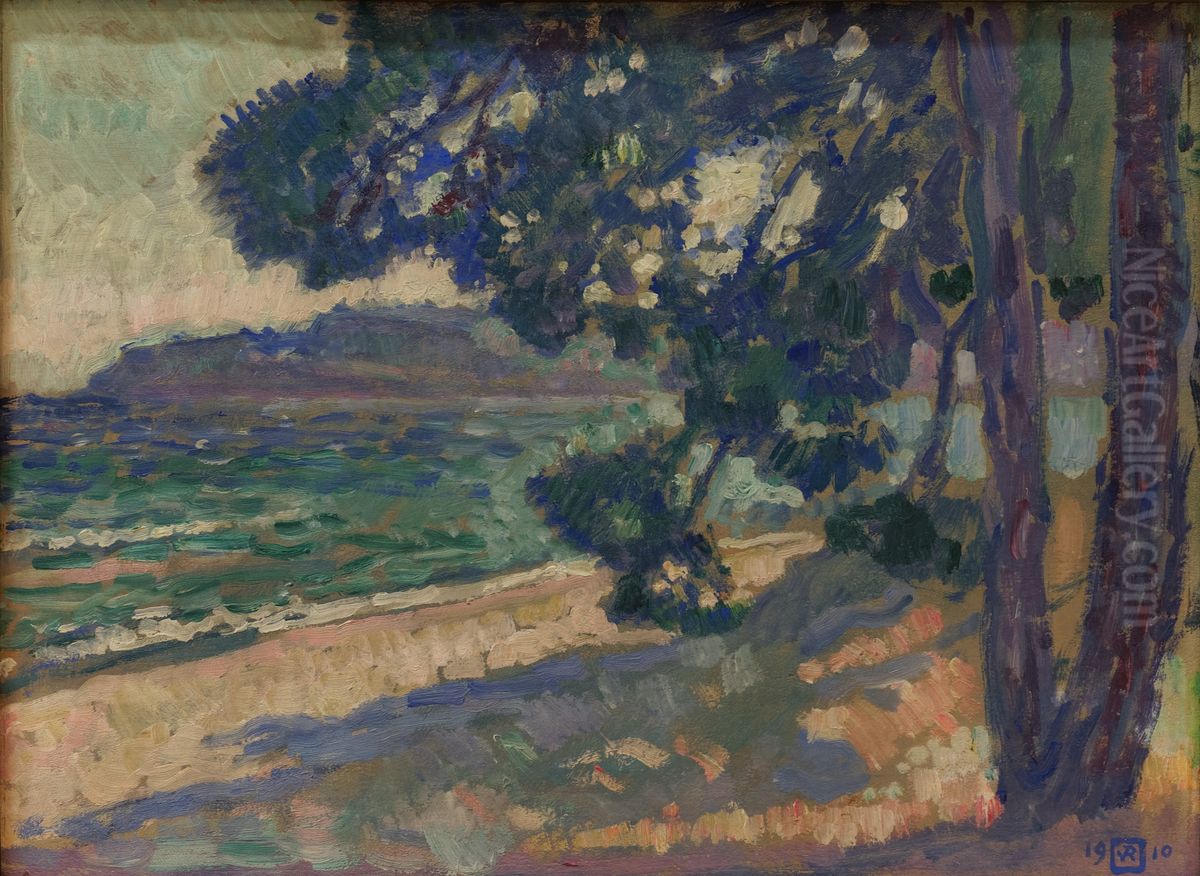 Plage de Cavalaire Oil Painting by Theo van Rysselberghe