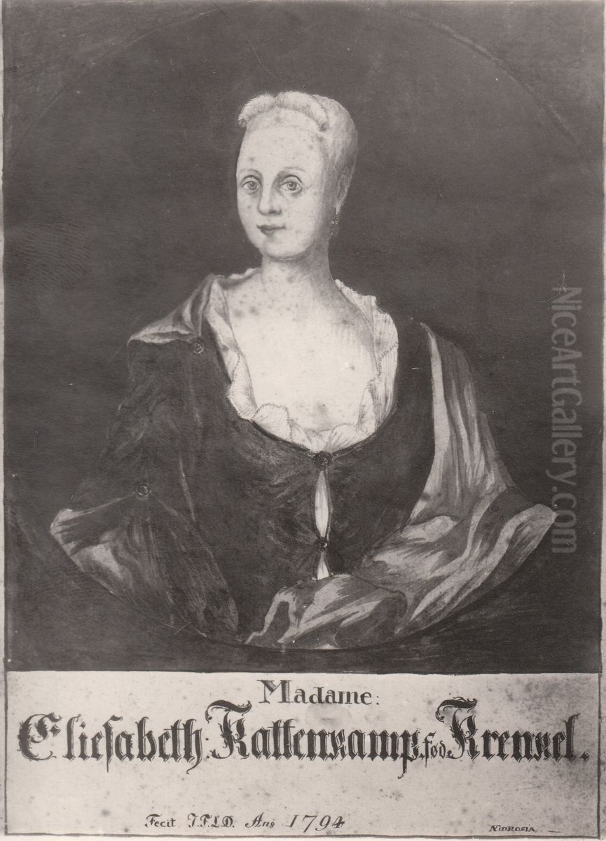 Madame Elisabeth Kattenkamp born Krenckel Oil Painting by Johan F. L. Dreier