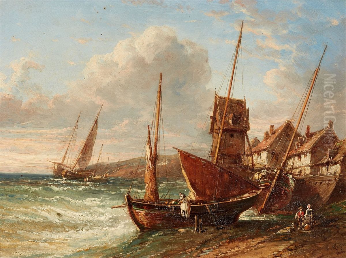 On the Breton Coast Oil Painting by Charles Hoguet