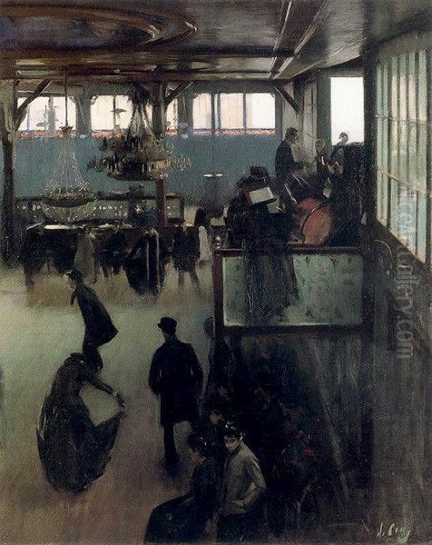 Bal du Moulin de la Galette Oil Painting by Ramon Casas